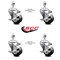 Service Caster 3.5 Inch Phenolic Wheel Swivel 12mm Threaded Stem Caster Set with Brake SCC SCC-TS20S3514-PHR-TLB-M1215-4 - alternate 1